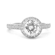 BEVERLY K 18K White Gold Diamond Halo Engagement Ring - Final Sale